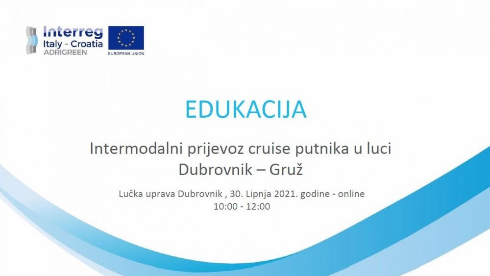 POZIVNICA - EDUKACIJA U SKLOPU EU PROJEKTA ADRIGREEN